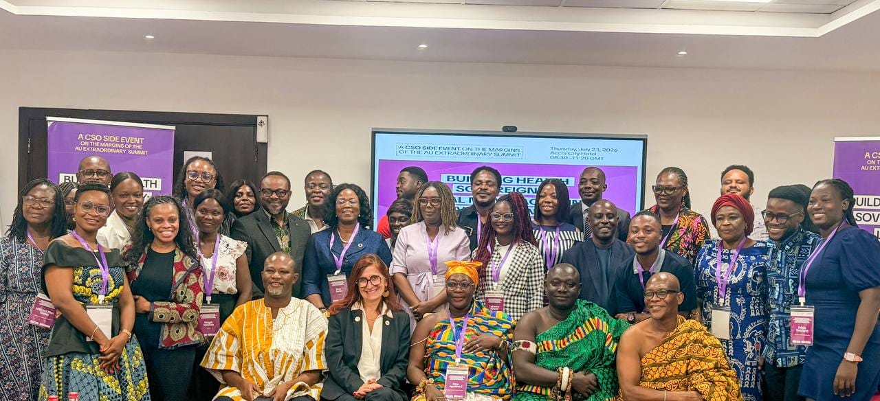 Attendees and speakers at the civil society-led event at the AU Extraordinary Summit